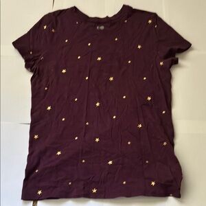 PINK Victoria's Secret T-shirt burgundy with gold stars